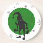 Creepy elf beverage coasters