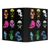 Creepy Fluo Skulls 3 Ring Binder