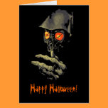 Creepy Glowing Eyes Halloween Card cards