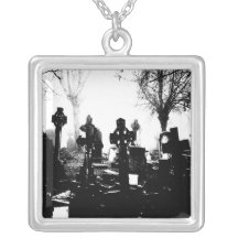 Creepy Gothic Graveyard Pendant