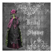 Creepy Halloween Bride Shabby Chic Bridal Shower Invite