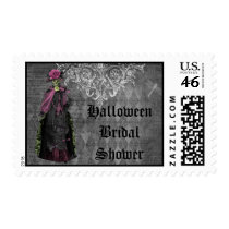 Creepy Halloween Bride Shabby Chic Bridal Shower Postage Stamp