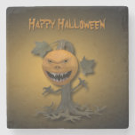 Creepy Halloween Pumpkin Tree - Stone Coaster