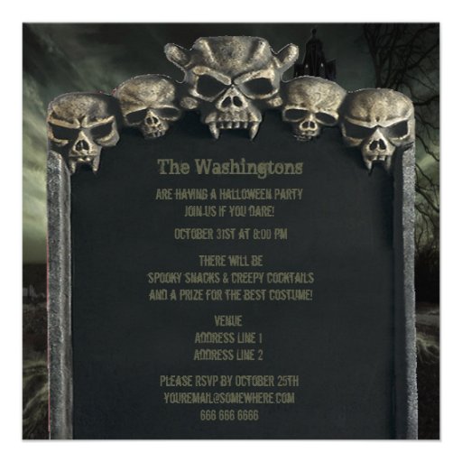 Creepy Haunted House Halloween Party Custom Announcement