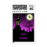 Creepy Haunted House Halloween Postage Stamps