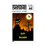 Creepy Haunted House Halloween Postage Stamps