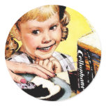 Creepy Jam Girl Round Sticker