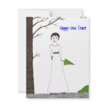 Creepy Jane Austen New Year's invite invitations