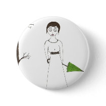 Creepy Jane Austen Rice Painting buttons