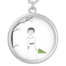 Creepy Jane Austen Rice Portrait Pendants
