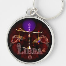 Creepy Libra zodiac astrology by Valxart.com Keychain