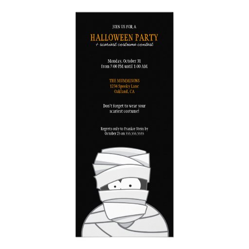 Creepy Mummy Kids Halloween Party Invitations