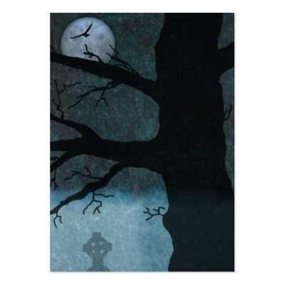 cemetery at night. Creepy night bookmark business