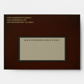 Creepy Orange, Green & Gold Halloween Envelope