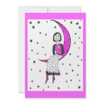 Creepy over the moon and stars invitations