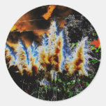 Creepy Pampas Grass Round Sticker