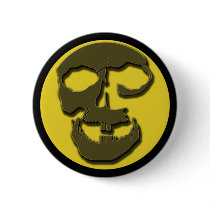 Creepy Skull Face and Full Moon Products buttons by HalloweenFun Creepy Skull Face and Full Moon Products buttons