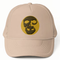 Creepy Skull Face and Full Moon Products hats by HalloweenFun Creepy Skull Face and Full Moon Products hats