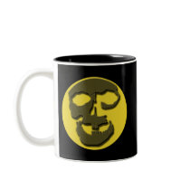 Creepy Skull Face and Full Moon Products mugs by HalloweenFun Creepy Skull Face and Full Moon Products mugs