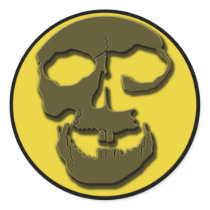 Creepy Skull Face and Full Moon Products stickers