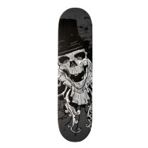 Creepy Skull With Top Hat Skate Boards