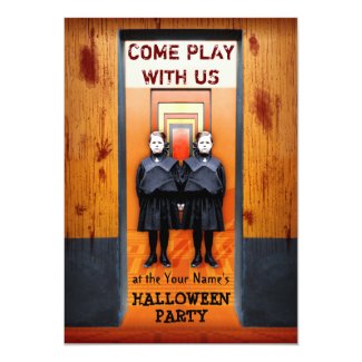 Creepy Twins Horror Halloween Party 5x7 Paper Invitation Card