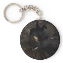Creepy UFO Crash Keychain