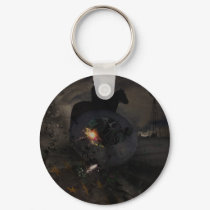 Creepy UFO Crash Keychain by MDKgraphics Creepy UFO Crash Keychain