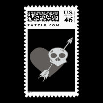 Creepy Valentine (Reversed) Postage Stamps stamps