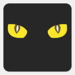 Creepy yellow cat eyes death stare Halloween favor Sticker
