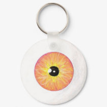Creepy Yellow Red Eyeball Keychain