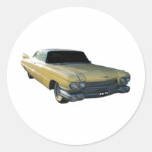 Crema 1959 de Cadillac Pegatina Redonda