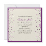 Creme & Purple Anniversary Party Invitation