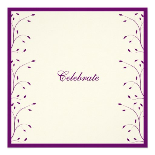 Creme & Purple Anniversary Party Invitation