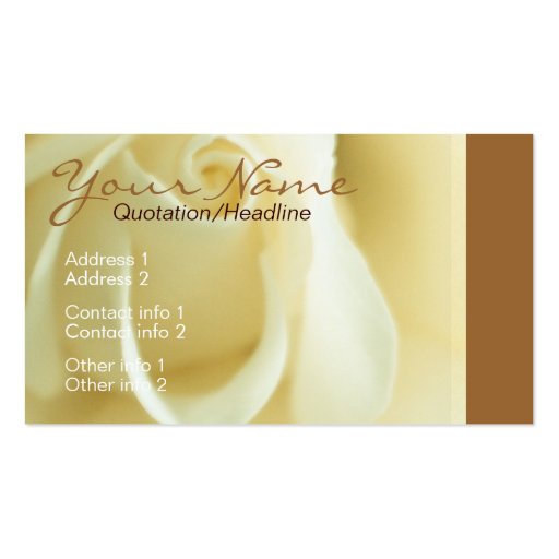 Creme Rose Business Card (front side)