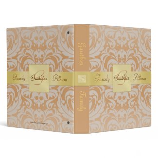 Creme Tan Damask Gold Ribbon Family Binder binder