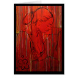 Creole Rain - Red Greeting Cards
