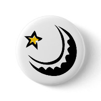 Crescent Moon and Star Swoosh Buttons