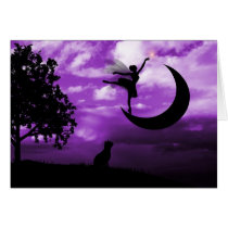 Crescent moon Fairy card cards
