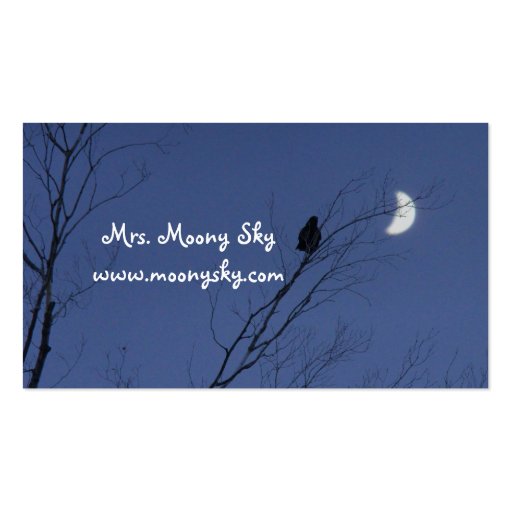 Crescent Moon Night Sky Business Cards (front side)
