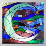 Crescent Moon Poster or Print