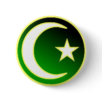 Crescent  & Star of Islam Buttons