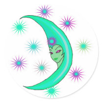 cresent moon goddess stickers