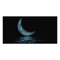 Cresent Moon Lake Dots Blue photo cards