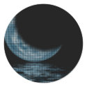 Cresent Moon Lake Dots Blue stickers