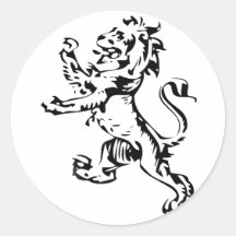 crest lion round sticker