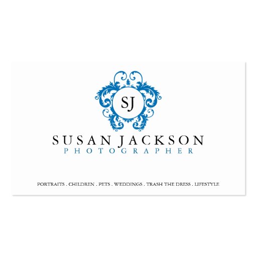 Crest Logo Photographers Business Card (front side)
