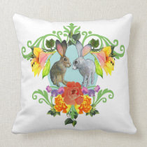 Crest of Rabbits Pillow (white) pillows