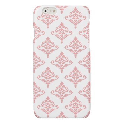 Cresta Damask Pattern B Pink Glossy iPhone 6 Case