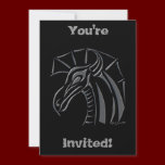 Crested Dragon Invitation invitations